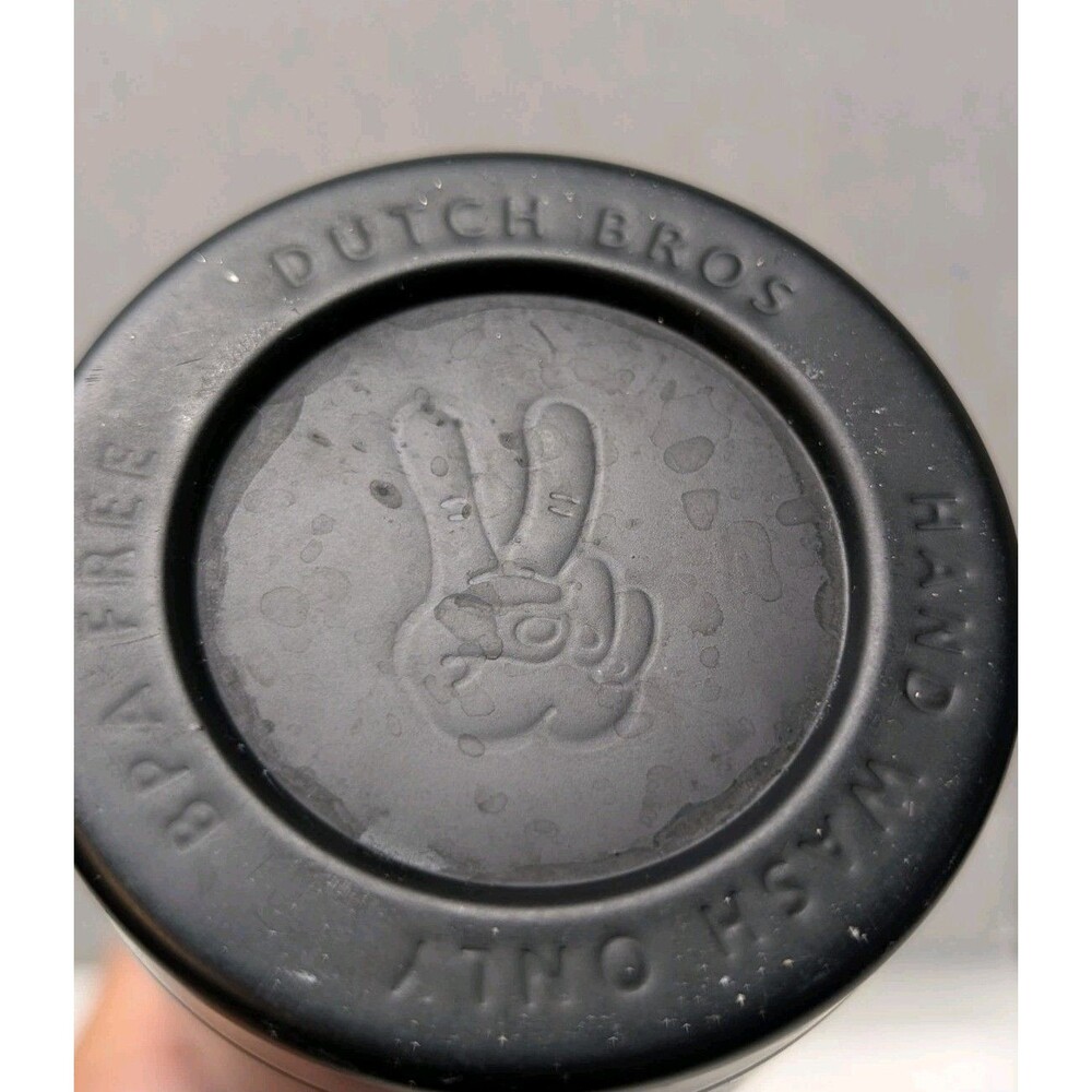 Dutch Flow Steel Insulated 20 oz Bottle -Black Bottle, Black Writing - Some Wear - Picture 6 of 6